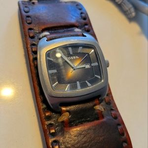 Fossil brown leather watch